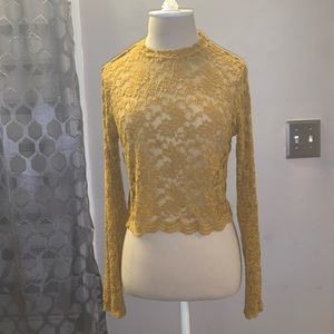 Ambiance lace long sleeve crop top 💛
